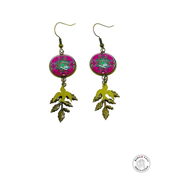 Pink Peace Dove Dangles - Picture 4 of 9